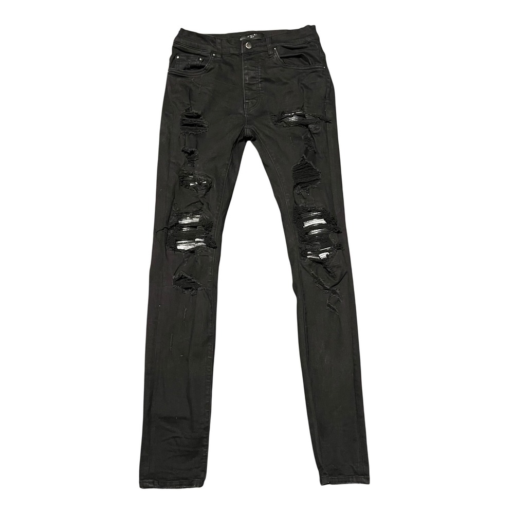 Amiri MX1 Bandana Distressed Skinny Jeans Mens 30x33 Black